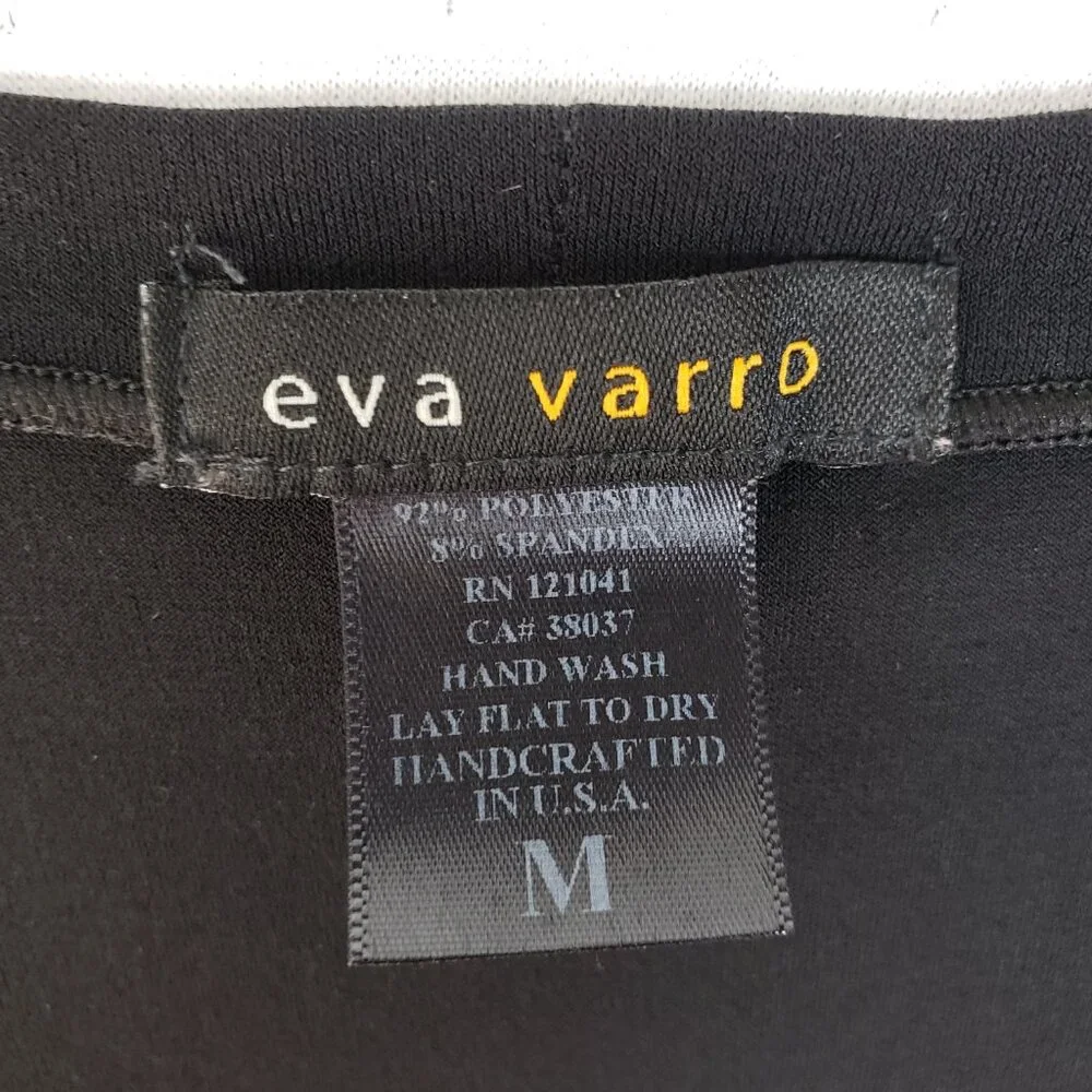 Eva Varro Tunic Top Abstract Print Colorful Art-to-Wear Slinky Lagenlook size M